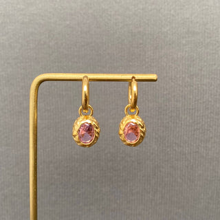 Zircon Inlaid 18K Gold Plated S.Steel Huggie Earrings - FGS - Rise and Redemption
