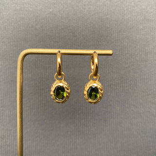 Zircon Inlaid 18K Gold Plated S.Steel Huggie Earrings - FGS - Rise and Redemption