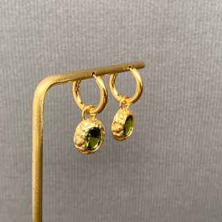 Zircon Inlaid 18K Gold Plated S.Steel Huggie Earrings - FGS - Rise and Redemption