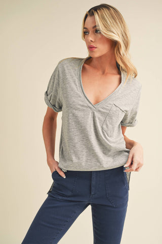 Zoie V - Neck Short Sleeve Top - Rise and Redemption