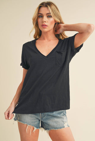 Zoie V - Neck Short Sleeve Top - Rise and Redemption