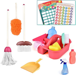 15 PCs Kids Cleaning Set Includes Broom, Mop, Brush - Rise and Redemption
