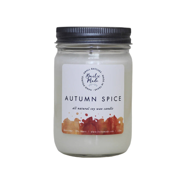Autumn Spice Candle, 12 oz: 12oz glass jar candle - Rise and Redemption