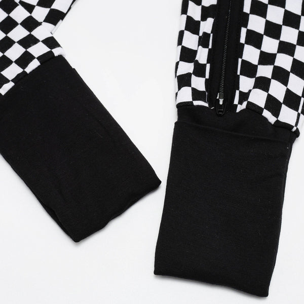 Black and White Check Zip Zip - Rise and Redemption