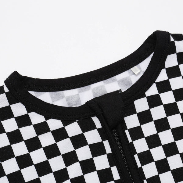 Black and White Check Zip Zip - Rise and Redemption