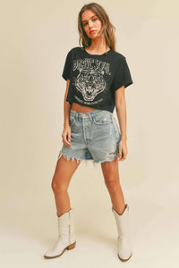 Brave Soul Tiger Graphic Cropped Tee - Rise and Redemption