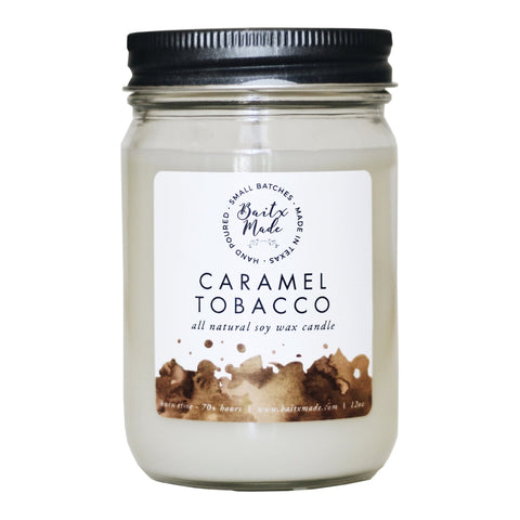 Caramel Tobacco Candle, 12 oz - Rise and Redemption