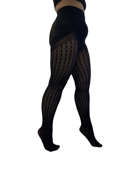 Chevron patterned knit tights - Rise and Redemption