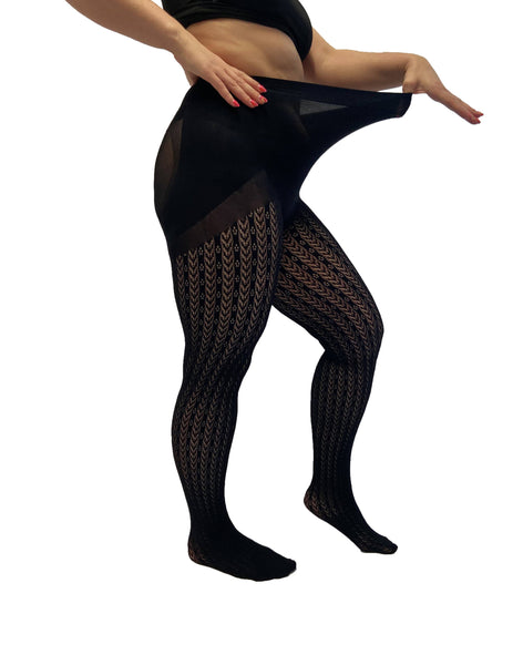 Chevron patterned knit tights - Rise and Redemption