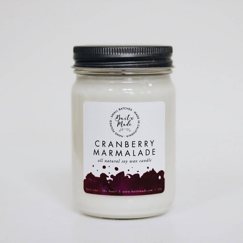 Cranberry Marmalade Candle, 12 oz: 12oz glass jar candle - Rise and Redemption