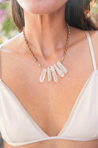 Crystal Drop Suede Necklace - Rise and Redemption