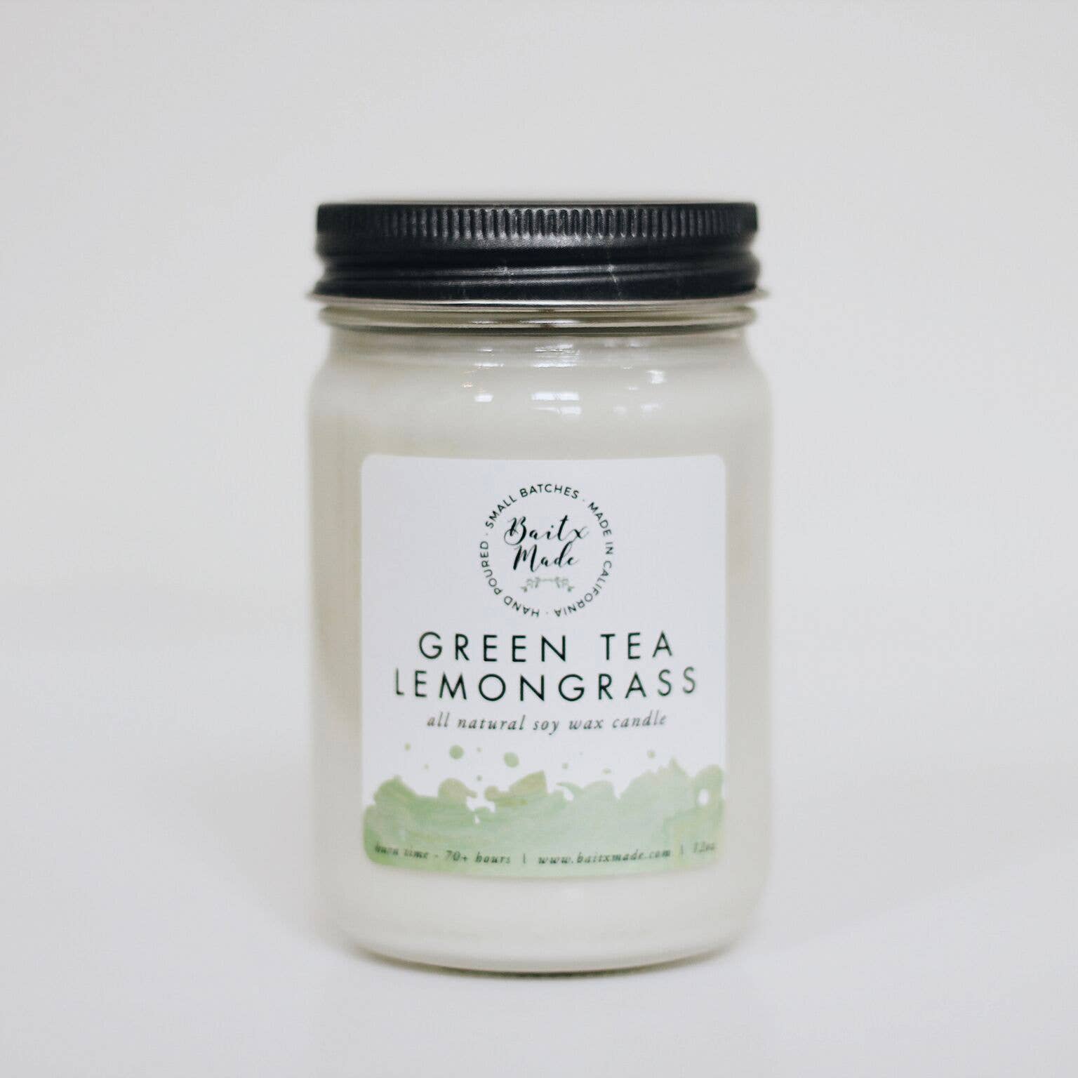 Green Tea Lemongrass Candle, 12 oz - Rise and Redemption