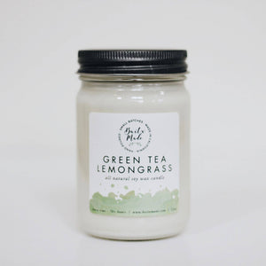Green Tea Lemongrass Candle, 12 oz - Rise and Redemption