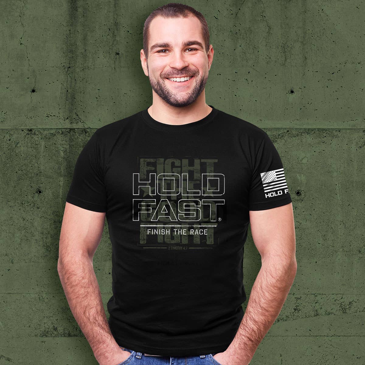 Hold Fast Mens T-Shirt Finish The Race - Rise and Redemption