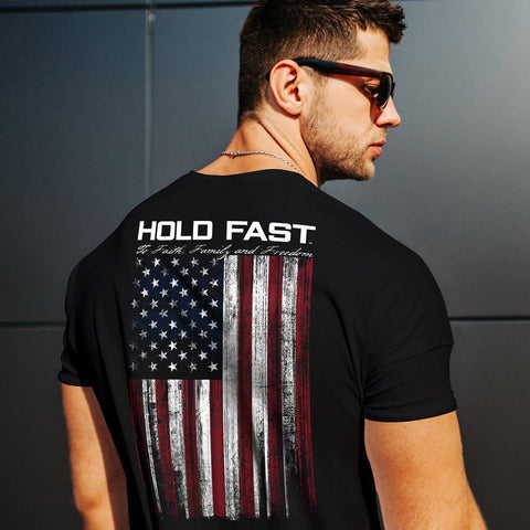 HOLD FAST Mens T-Shirt Hold Fast Flag - Rise and Redemption