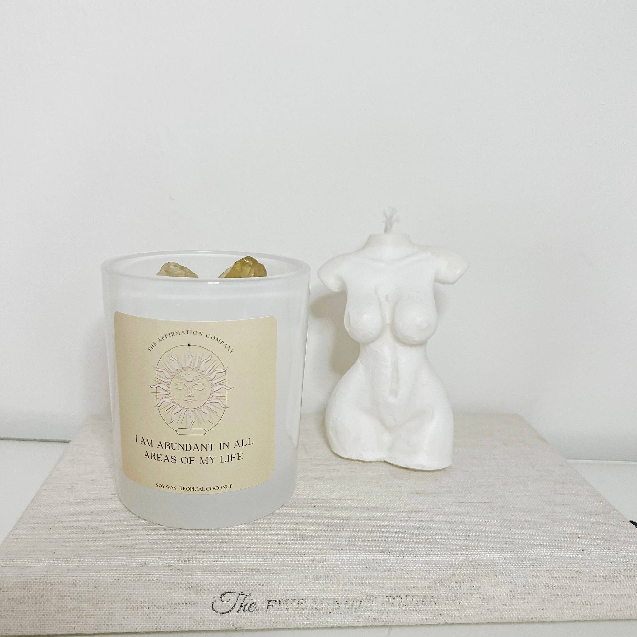 I Am Abundant Crystal Infused Candle - Rise and Redemption