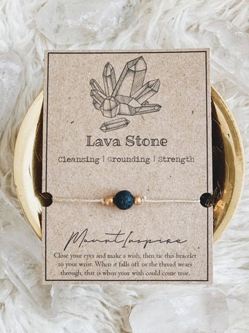 Lava Stone Crystal Wish Bracelet - Rise and Redemption