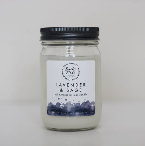 Lavender & Sage Candle, 12 oz - Rise and Redemption