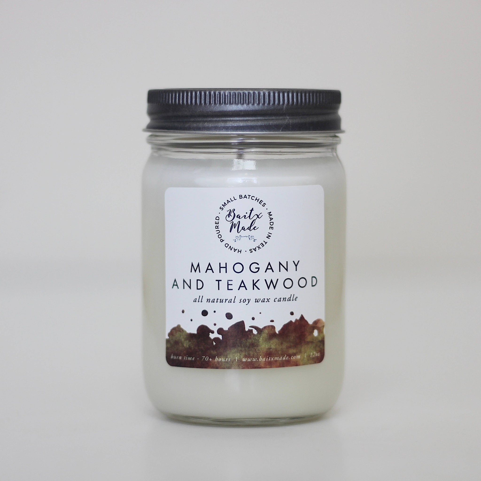 Mahogany and Teakwood Candle, 12 oz - Rise and Redemption