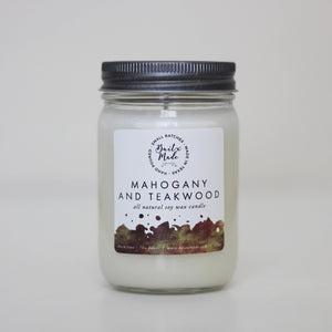 Mahogany and Teakwood Candle, 12 oz - Rise and Redemption