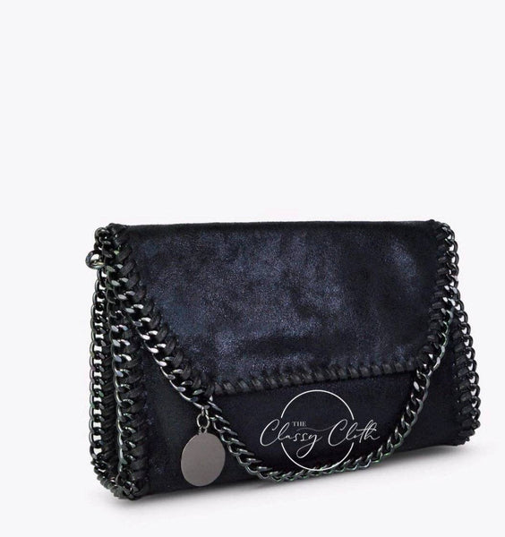 Monica Metal Chain Crossbody Clutch Bag - Black RTS - Rise and Redemption