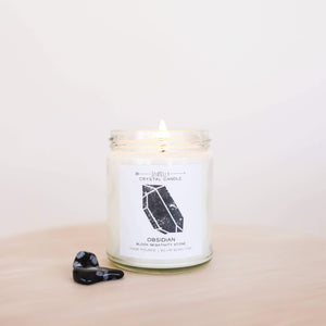 Obsidian Crystal Candle - Block Negativity - Rise and Redemption