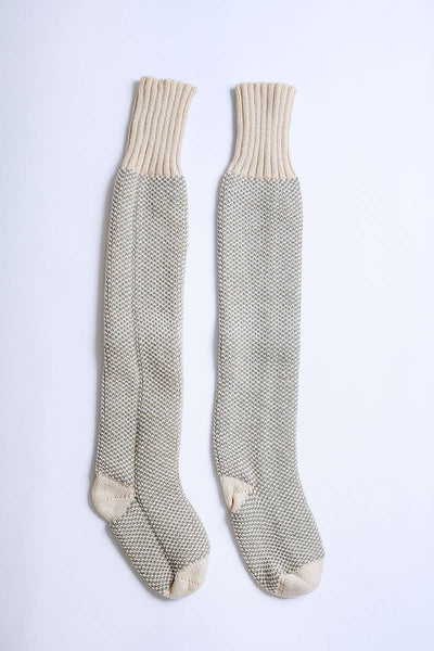 Open Work Two-Tone Lounge Socks - Rise and Redemption