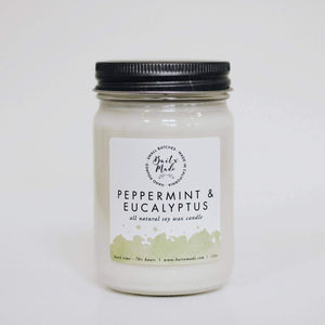 Peppermint + Eucalyptus Candle, 12 oz - Rise and Redemption