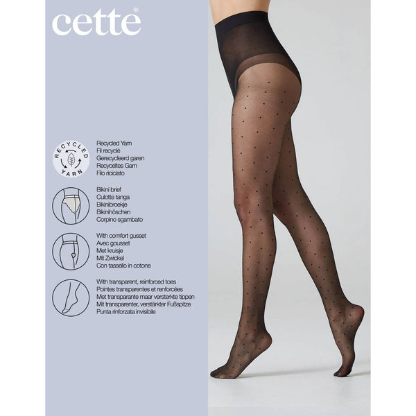 Polka Dots Tights Sizes Up to 4XL, Recycled Sheer Tights: Black / 2XL - Rise and Redemption