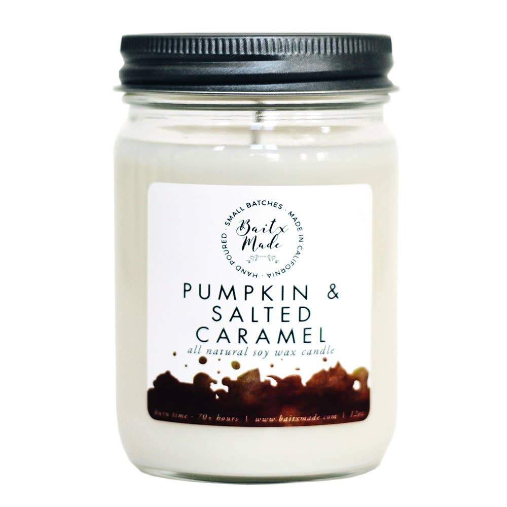Pumpkin & Salted Caramel Candle, 12oz - Rise and Redemption