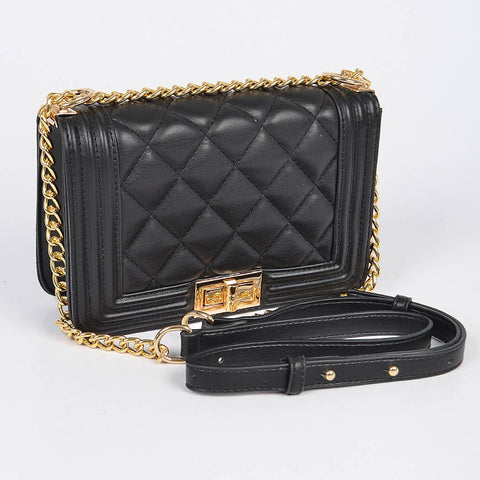 Quilted Faux Leather Crossbody Bag - Rise and Redemption