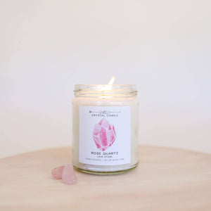 Rose Quartz Crystal Candle - Love - Rise and Redemption