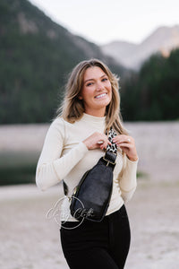 Sarah Shoulder Sling Bag - Black Leopard - Rise and Redemption