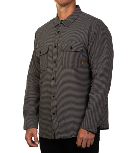 Stripe Flannel - Charcoal/Black: CHARCOAL/BLACK / XL - Rise and Redemption