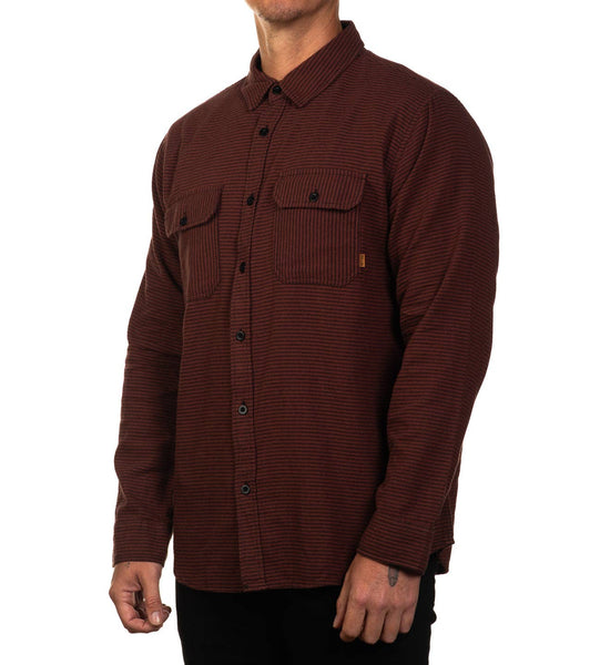 Stripe Flannel - Rust/Black - Rise and Redemption