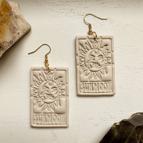 Tarot Card Earrings, Boho Clay Earrings, Witchy Earrings - Rise and Redemption