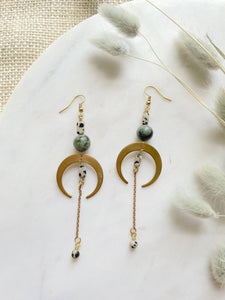 The Sasha Earring - Long Boho Crescent Moon Arch Earrings - Rise and Redemption