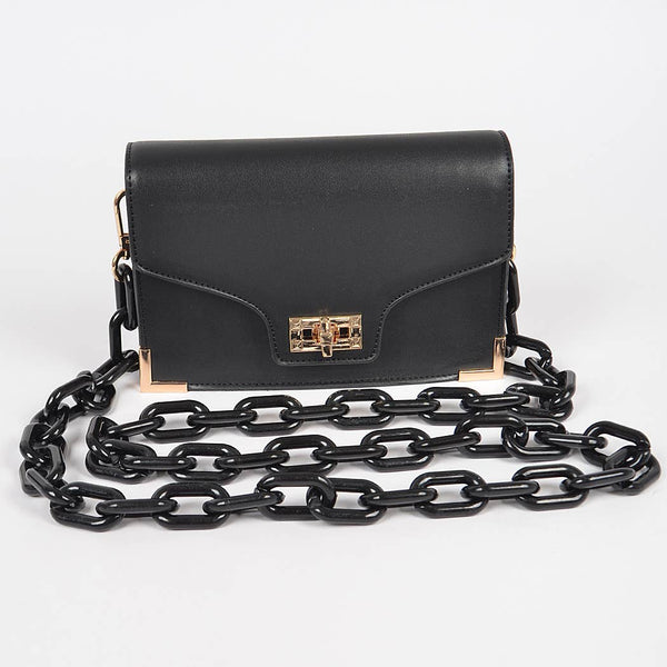 Transparent Crossbody Bag W/Plastic Link Chain - Rise and Redemption