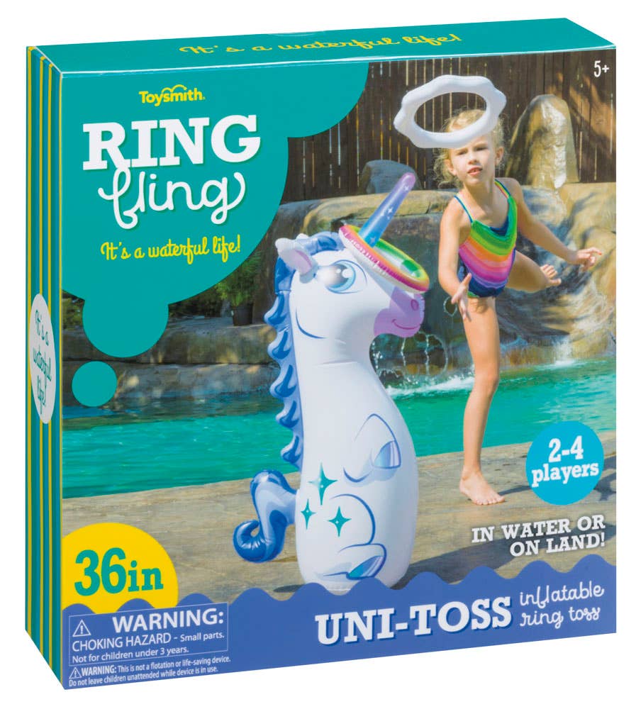 Unicorn-Toss Inflatable Pool Ring Game, Floatie - Rise and Redemption