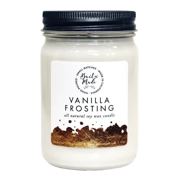 Vanilla Frosting Candle, 12 oz: 12oz glass jar candle - Rise and Redemption