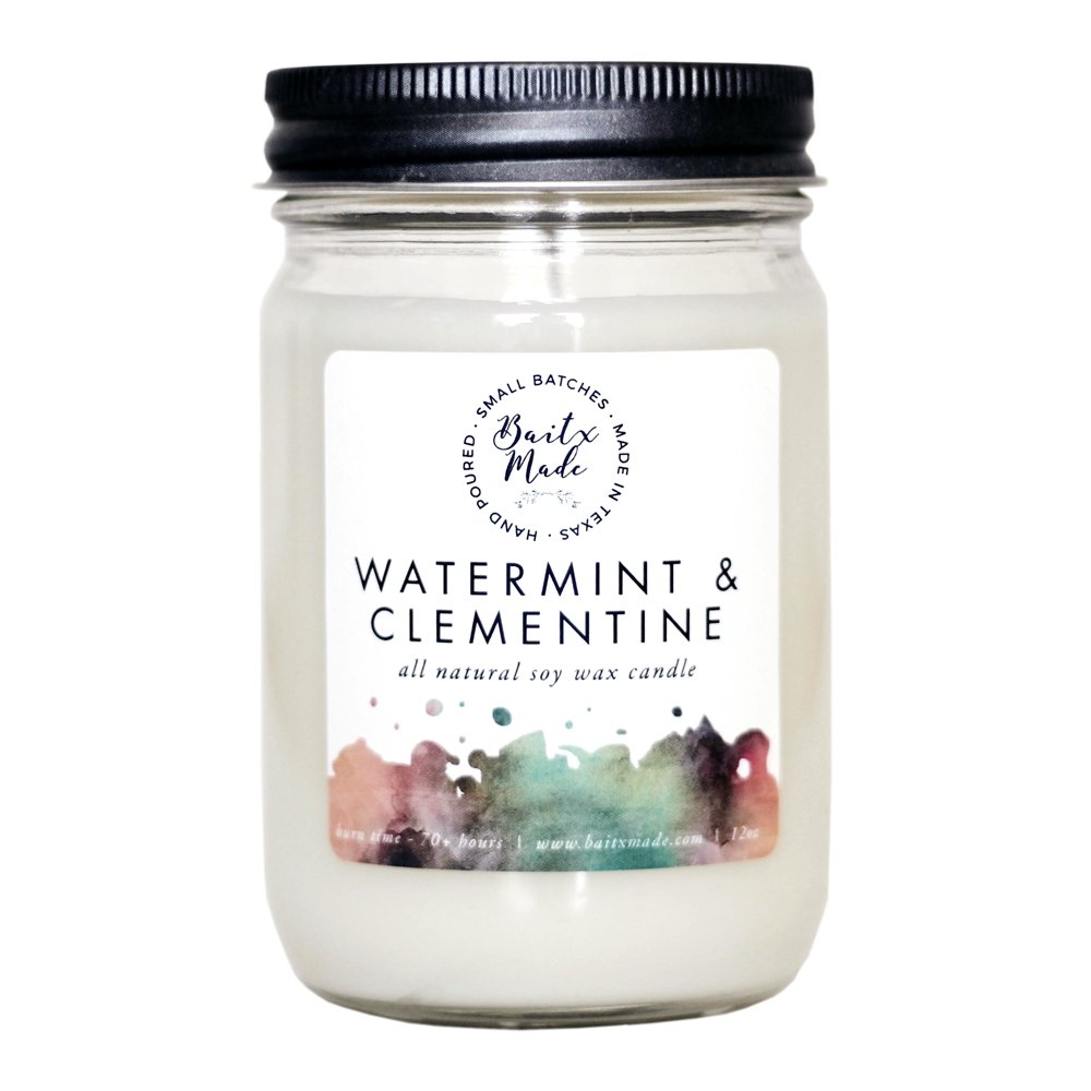 Watermint & Clementine Candle, 12 oz - Rise and Redemption
