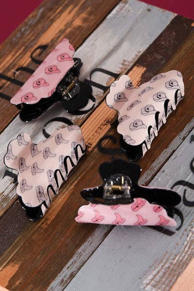 WESTERN HAT BOOT STYLE HAIR CLAW CLIPS 40H474 - Rise and Redemption