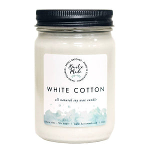White Cotton 12 oz. Soy Candle - Rise and Redemption